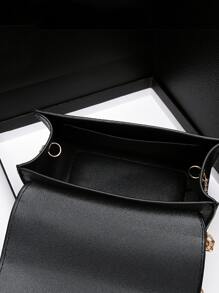 Túi chuỗi vuông mặt phẳng tối giản - màu đen - Xem 3