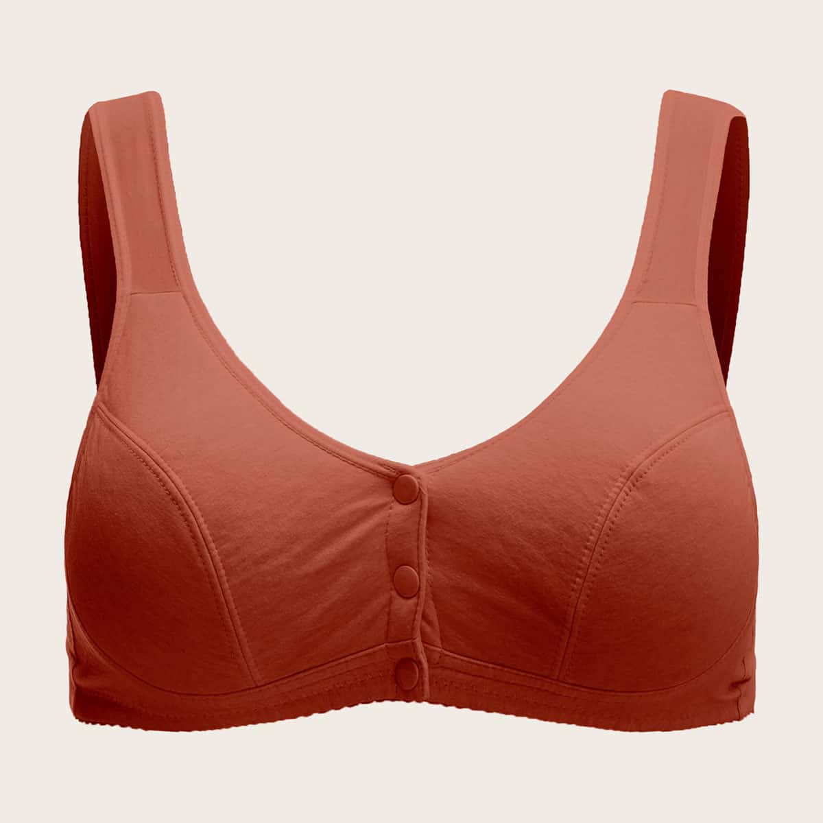 

Plus Button Front Bralette, Orange