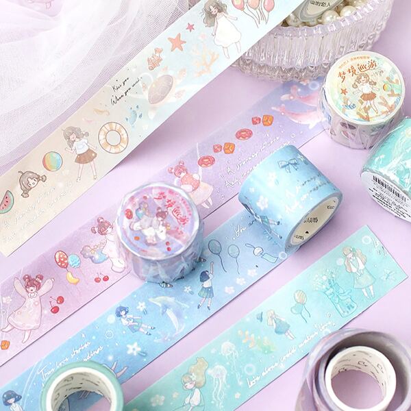 

1roll Cartoon Graphic Random Washi Tape, Multicolor