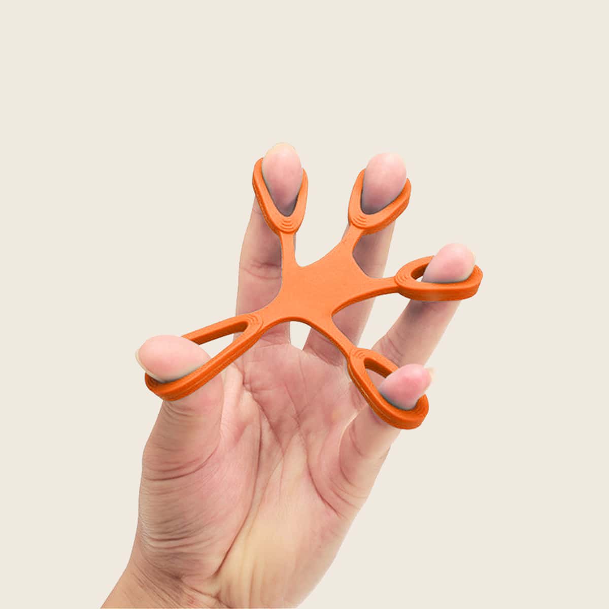 

1pc Silicone Finger Resistance Band, Orange