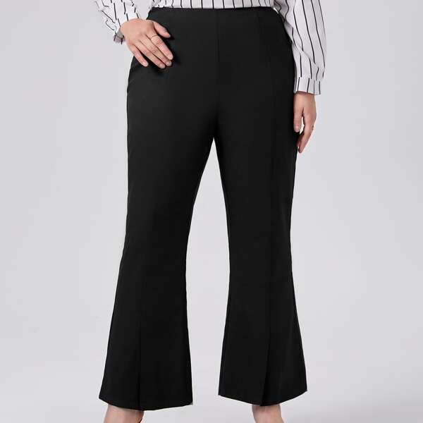

Plus Split Flare Leg Pants, Black