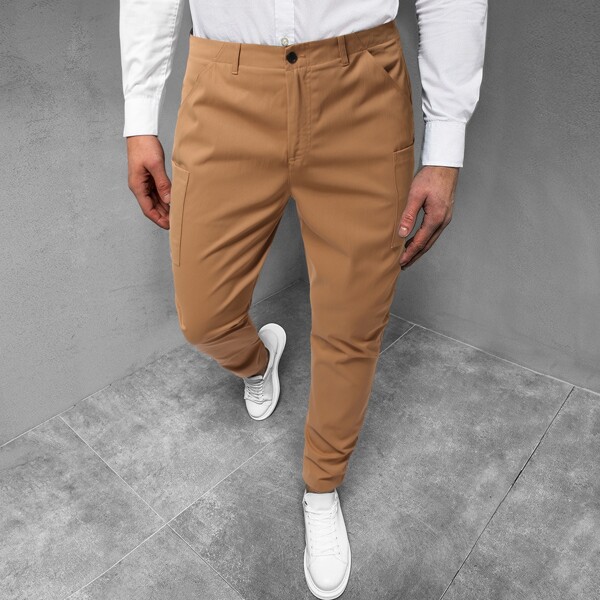 

Men Pocket Side Tailored Pants, Khaki