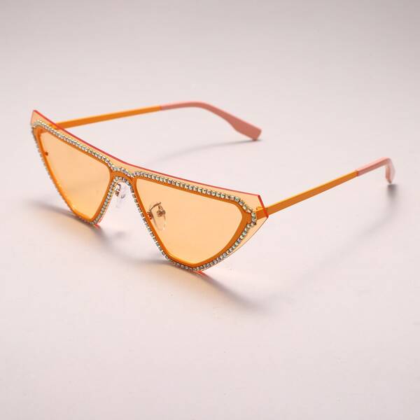 

Rhinestone Decor Cat Eye Sunglasses