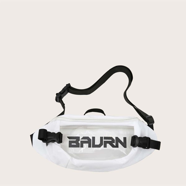 

Men Simple Crossbody Bag, White