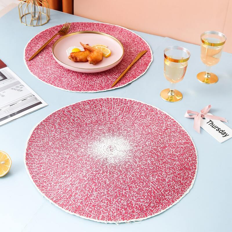 

1pc Round Placemat, Hot pink