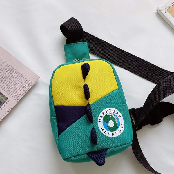 

Kids Colorblock Sling Bag, Green