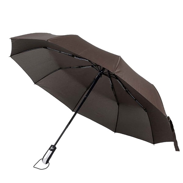 

1pc Fully Automatic Dual-purpose Umbrella, Coffee brown