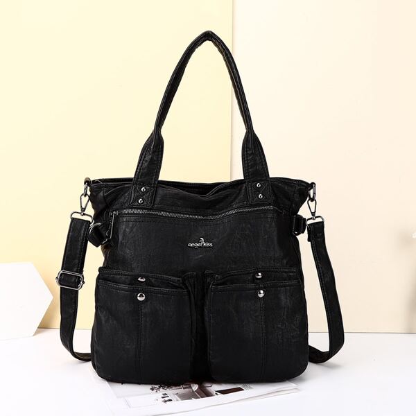 

Solid Tote Bag, Black