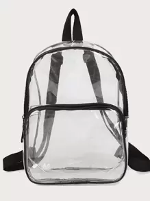 Clear Pocket Front Ba lô cổ điển, Sân vận động đã được phê duyệt 12 X 12 X 6 Túi ví trong suốt trong suốt dành cho các buổi hòa nhạc Sự kiện thể thao Lễ hội - Trong sáng - Xem 1