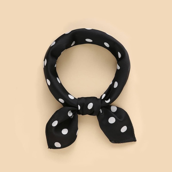 

Polka Dot Print Bandana, Black and white