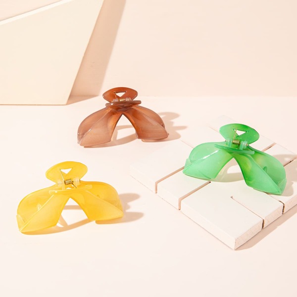 

3pcs Simple Hair Claw, Multicolor