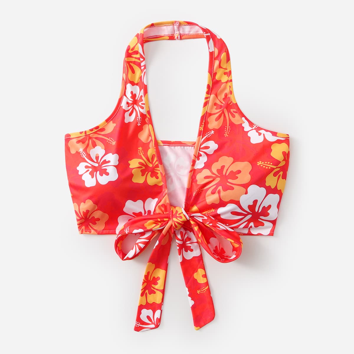 

Floral Print Tie Front Halter Top, Multicolor