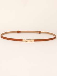 金屬扣細腰帶 - 棕色 - 查看 2