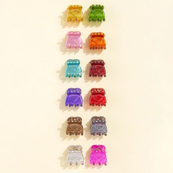 

12pcs Small Hair Clip, Multicolor