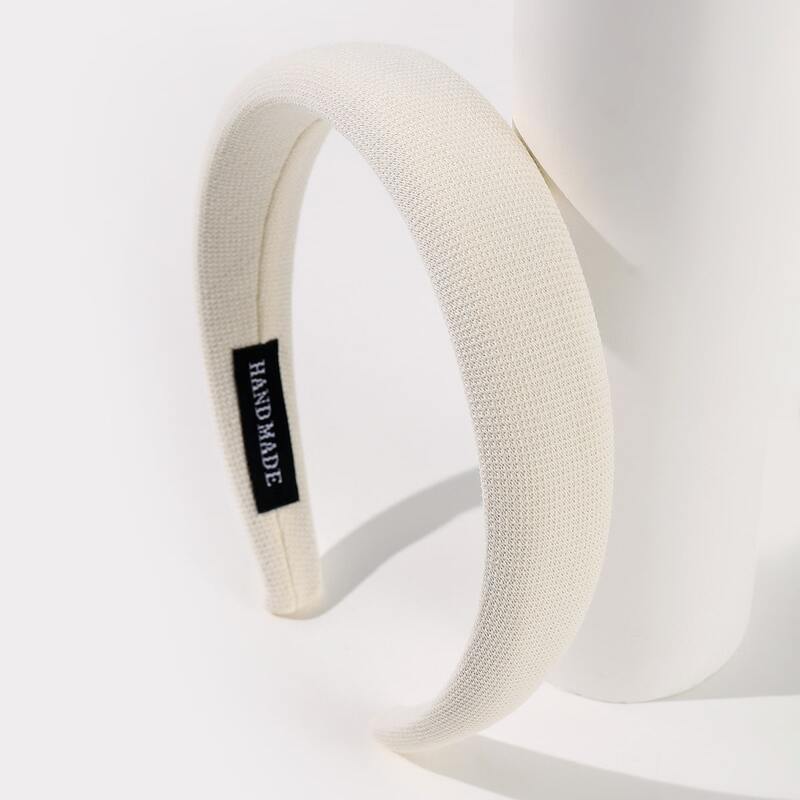 

Plain Wide Headband, Beige