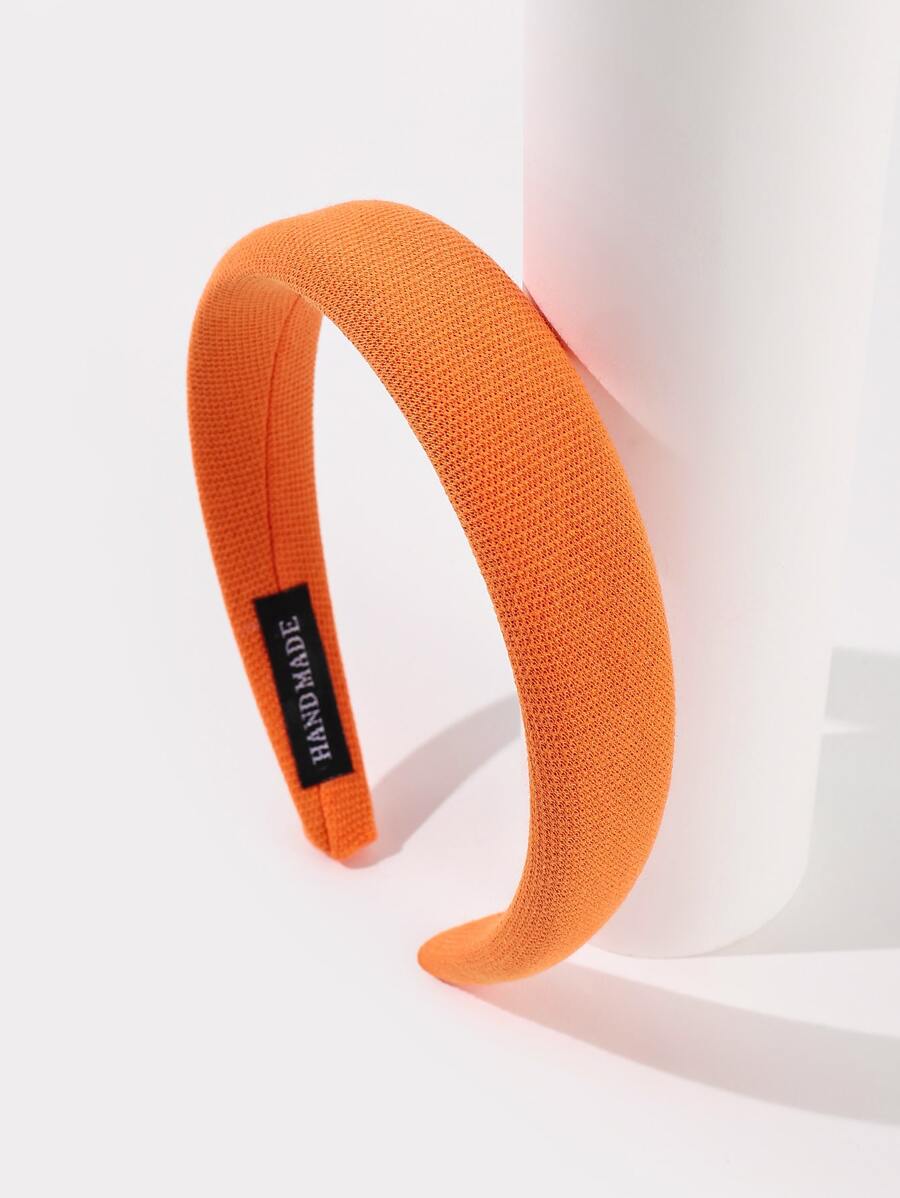 簡約風軟墊髮箍 - 亮橙色 - 查看 1