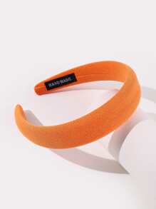 簡約風軟墊髮箍 - 亮橙色 - 查看 2