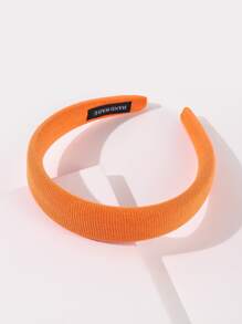 簡約風軟墊髮箍 - 亮橙色 - 查看 3