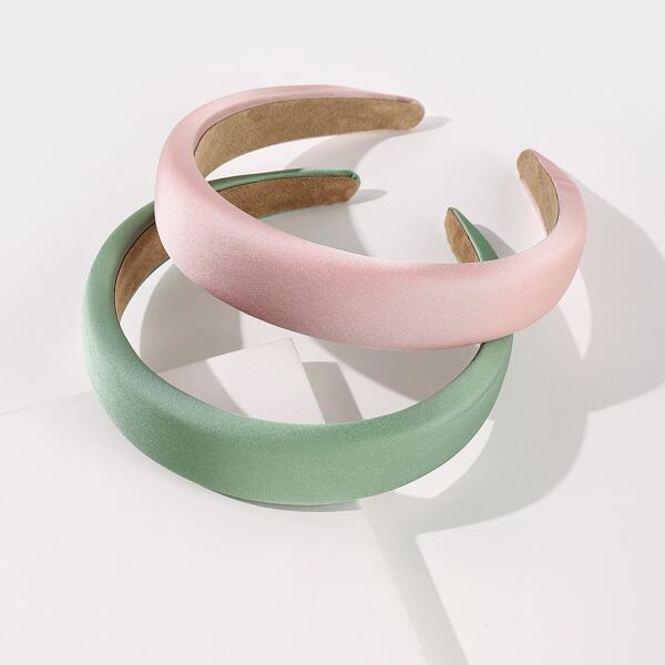 

2pcs Padded Hair Hoop, Multicolor