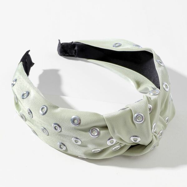 

Grommet Decor Knot Hair Hoop, Green
