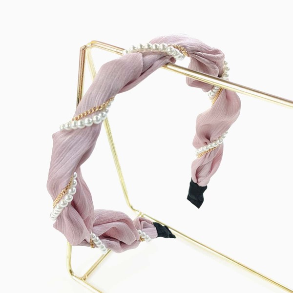 

Faux Pearl Decor Headband, Pink