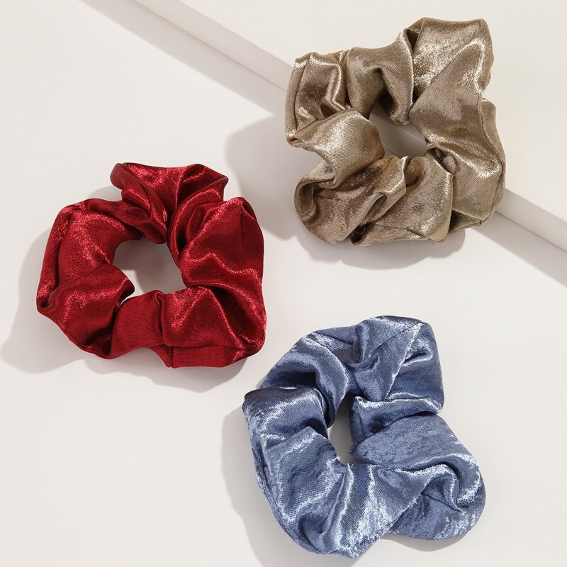 

3pcs Simple Scrunchie, Multicolor