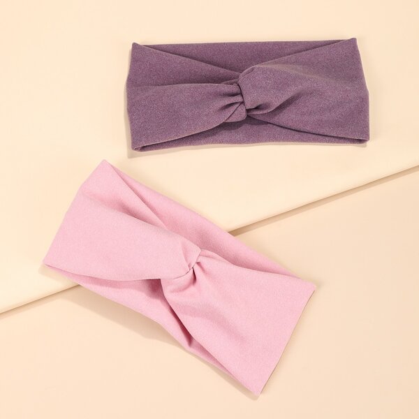 

2pcs Twist Hair Band, Multicolor