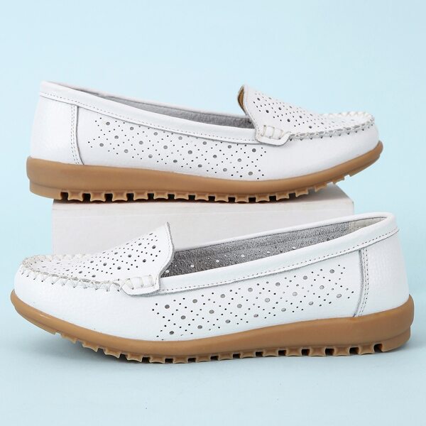 

Minimalist Cut Out Design Court Wedges, White