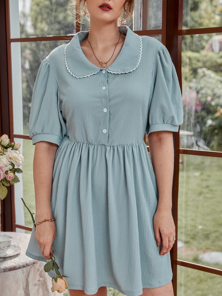 plus size peter pan collar dress