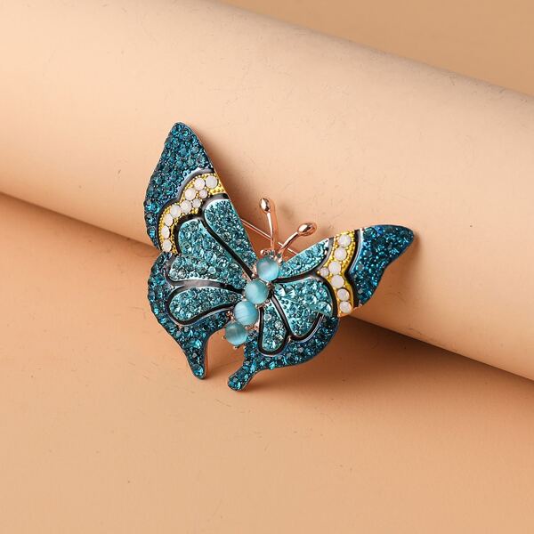 

Rhinestone Butterfly Brooch, Multicolor