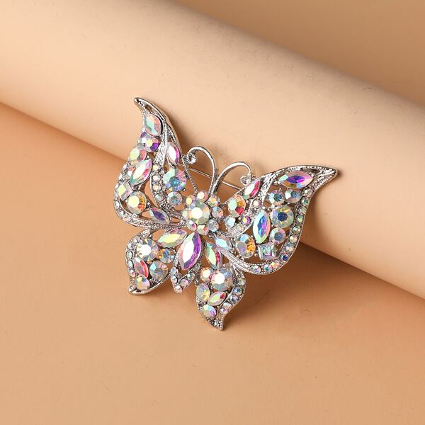 

Rhinestone Butterfly Brooch, Multicolor