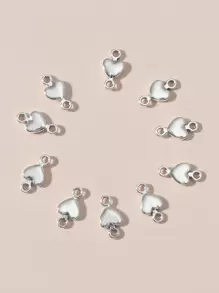 10入組心DIY首飾配件 - 銀色 - 查看 1