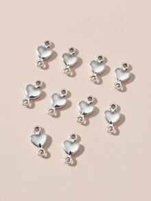 10入組心DIY首飾配件 - 銀色 - 查看 2