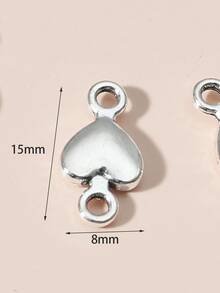 10入組心DIY首飾配件 - 銀色 - 查看 3