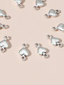 10入組心DIY首飾配件 - 銀色 - 查看 4