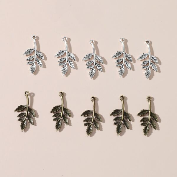 

10pcs Leaf DIY Jewelry Accessory, Silver