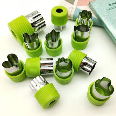 12入組隨機蔬菜切割模具，蔬菜水果工具，廚房用品，切割器，食品，沙拉，裝飾，收納，派對，生日用品。