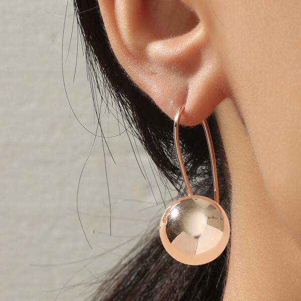 

Round Ball Decor Earrings, Rose gold