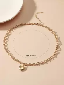 Heart Charm Necklace Valentines,Mom,Mother,Mother's Day,Gift - Yellow Gold - View 3