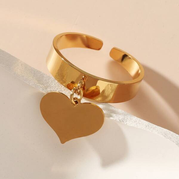 

Heart Charm Ring, Gold
