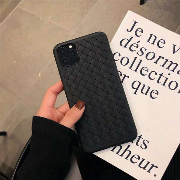 

Solid Weave Design Phone Case, Black