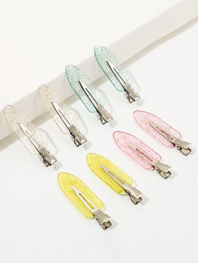 8pcs Glitter No Bend Hair Clip