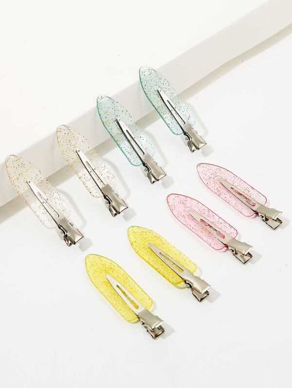 8pcs Glitter No Bend Hair Clip