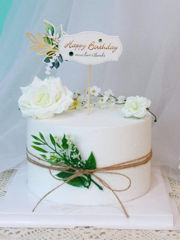 1 Piece Decoration De Gateau Anniversaire Avec Motif Plante Mode En Ligne Shein France