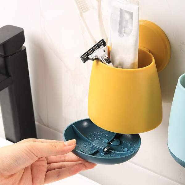 

1pc Random Wall Mounted Toothbrush Holder, Multicolor