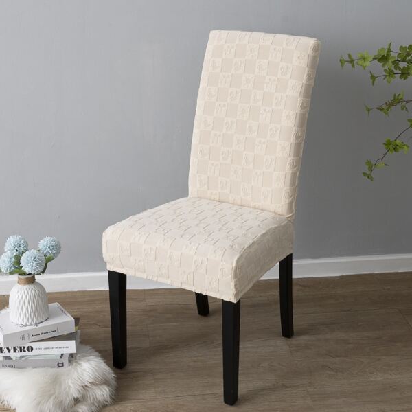 

Jacquard Stretchy Chair Cover, Beige