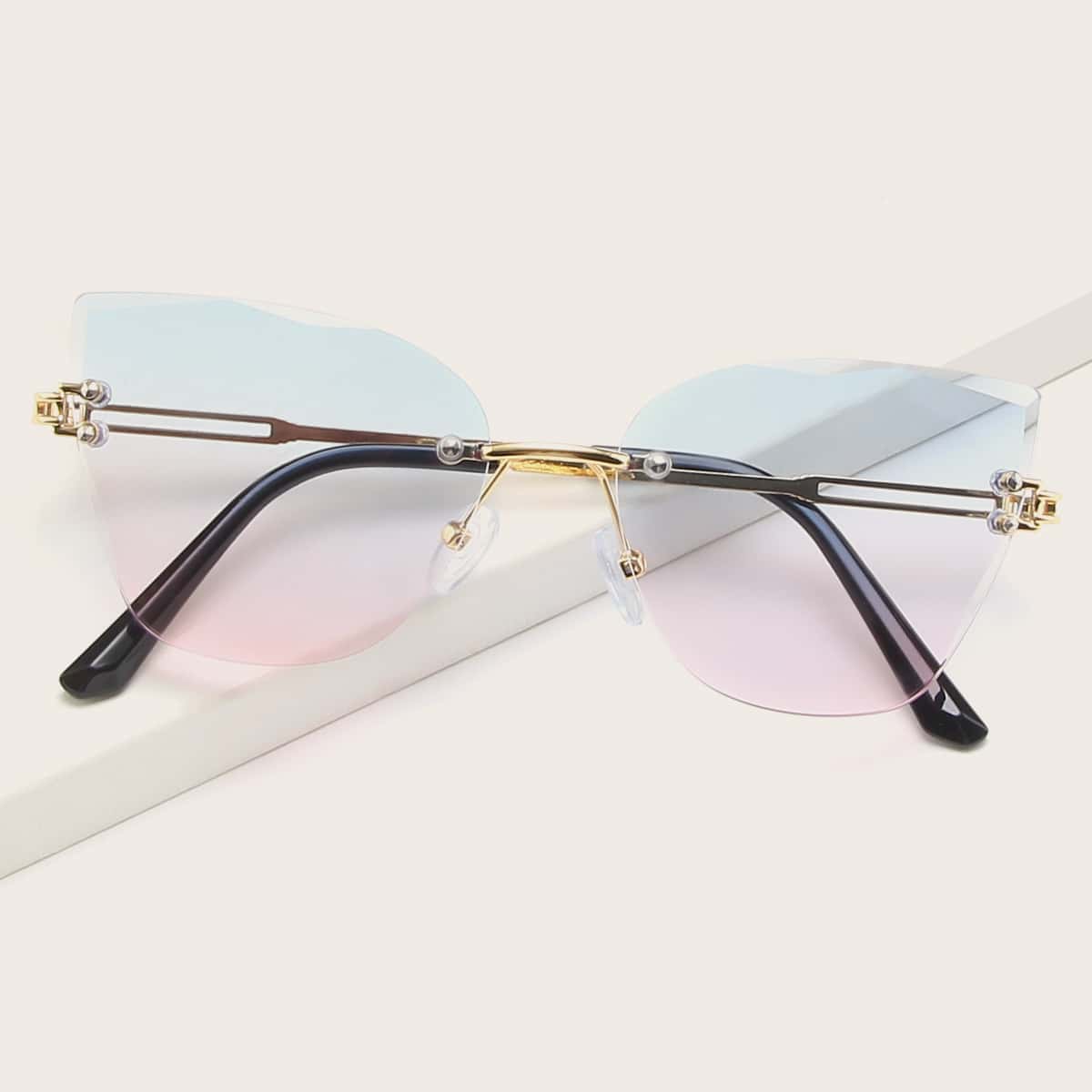 

Cat Eye Rimless Sunglasses