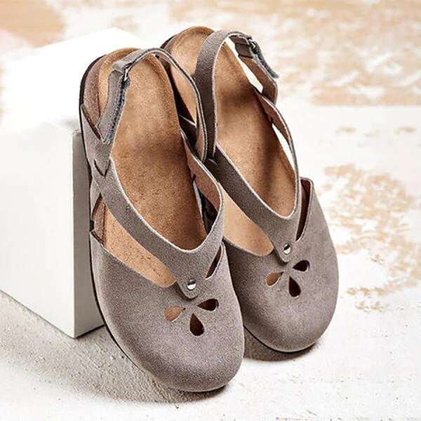 

Minimalist Hollow Out Slingback Flats, Khaki