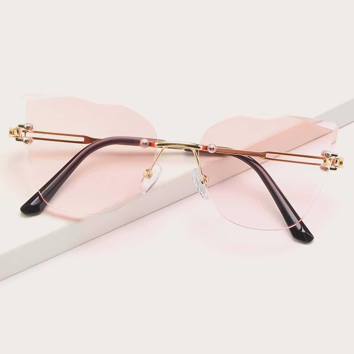 

Cat Eye Rimless Sunglasses