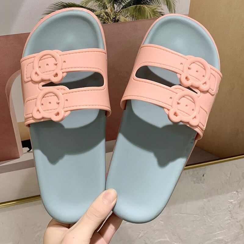 

Fluffy Open Toe Slippers, Pink